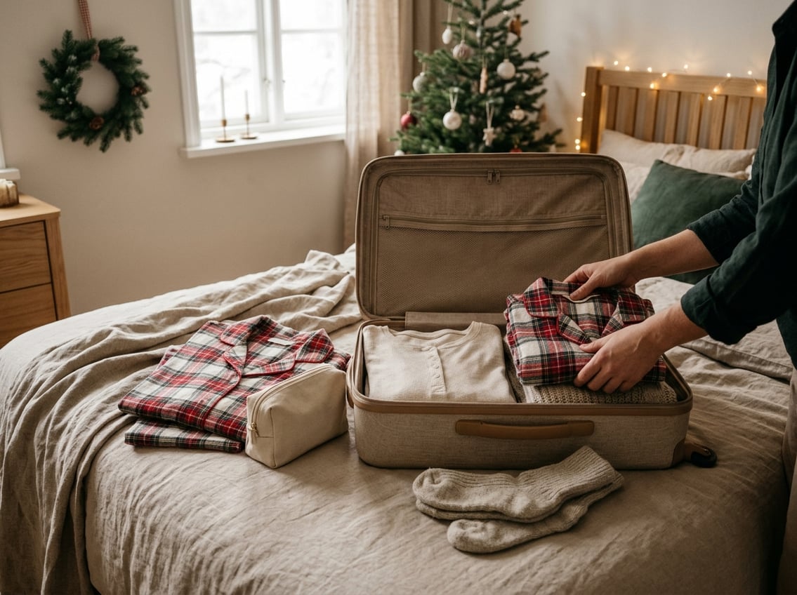 Sådan pakker du nattøj til juleferie hos familien
